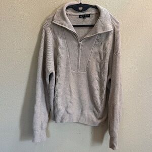 Love Ellie Women's Beige Stitch Fix Zip-Up Sweater